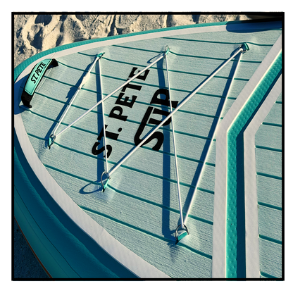 St. Petersburg Paddle Board Cargo Net Front of Board